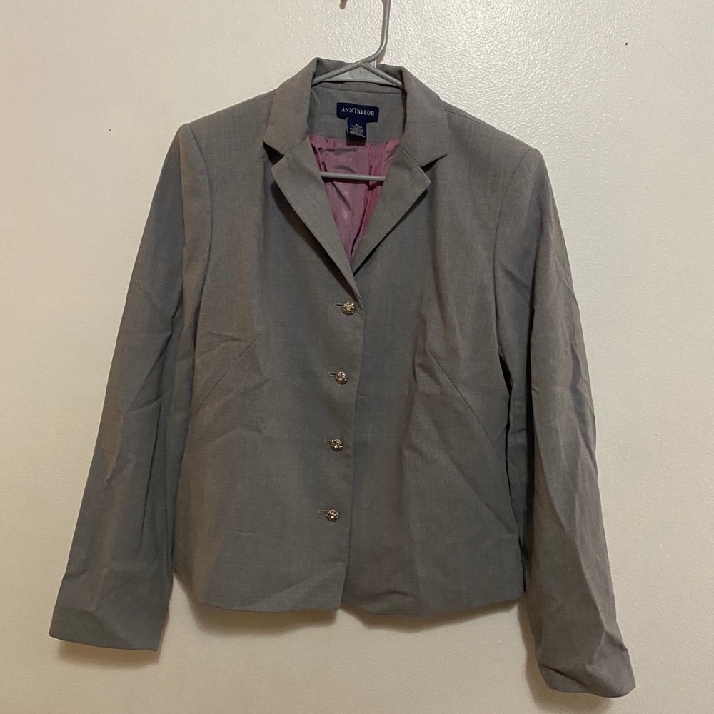 Ann Taylor Women’s Wool Blazer Gray Jacket Size 10